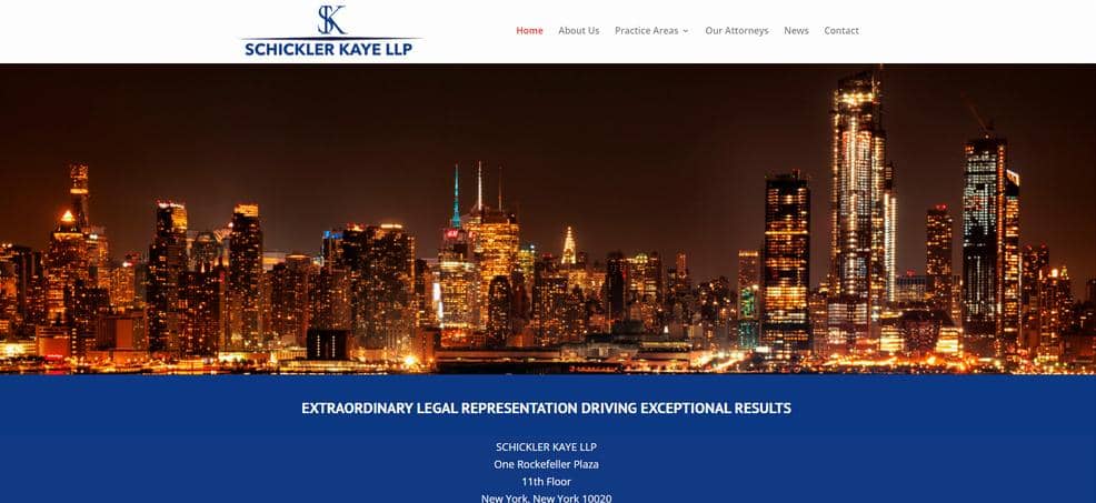 website of Law Firm Schickler Kaye